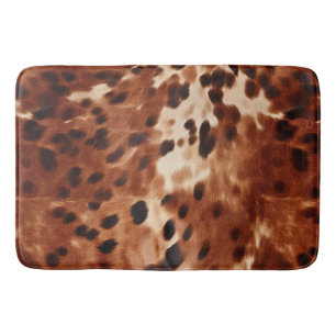Tapis De Bain Crème de l'Ouest tacheté Brown Noir de cowhide