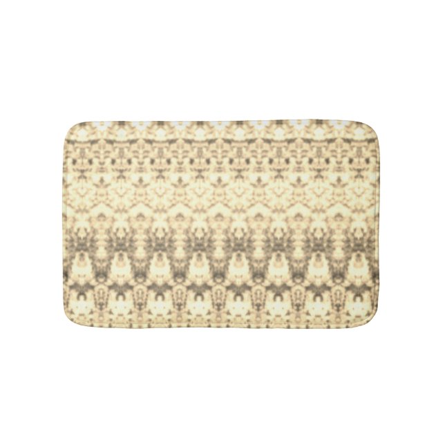 Tapis De Bain Crème Et Blanc Avec Brown (Devant)