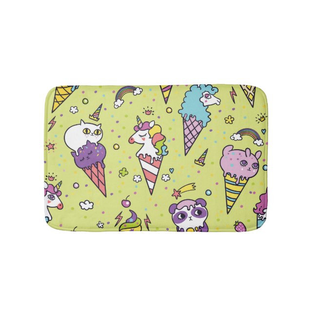 Tapis De Bain Crème glacée Pop Cute : Motif animal (Devant)