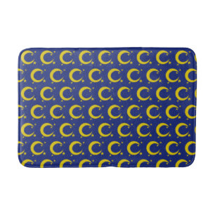 Tapis De Bain Crescent Jaune Lune Bleu Nuit Sky Star Astronomie