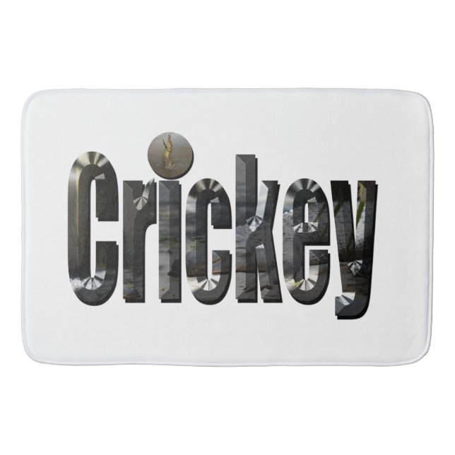 Tapis De Bain Crickey : Mot D'Argot Aussie Fabriqué Avec Des Cro (Devant)