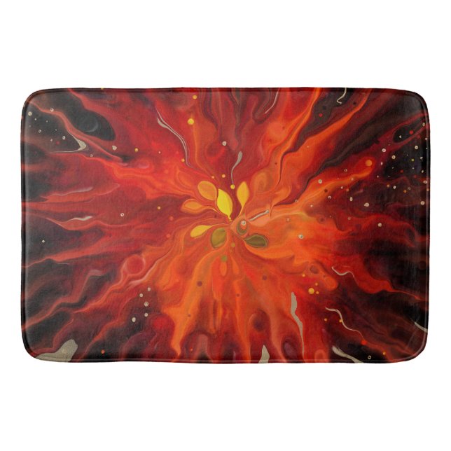 Tapis De Bain Crimson Core – Fiery Abstract Energy Burst (Devant)