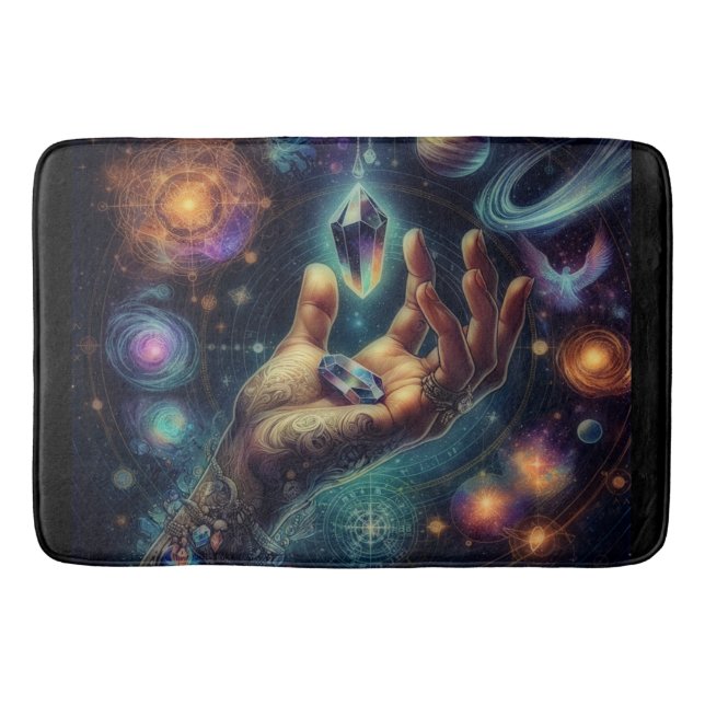 Tapis De Bain Cristal céleste dans la spacy Palm Galaxy (Devant)