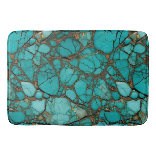 Tapis De Bain Cristaux de Pierre Turquoise (Devant)