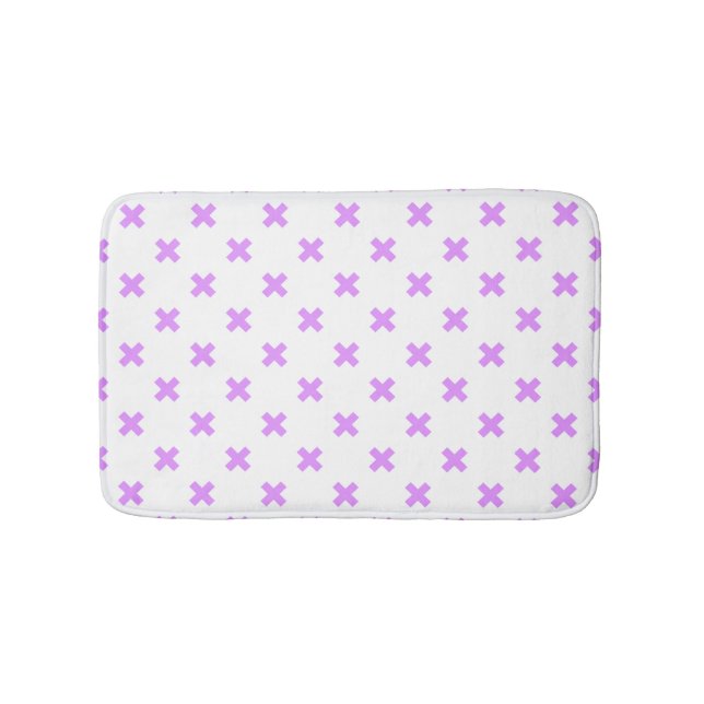 Tapis De Bain Crochets Lilac sur blanc (Devant)