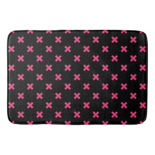 Tapis De Bain Crochis Fuchsia sur noir