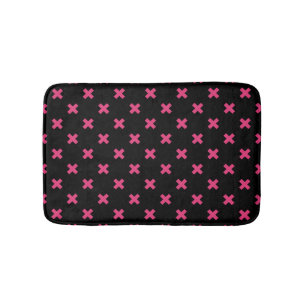 Tapis De Bain Crochis Fuchsia sur noir