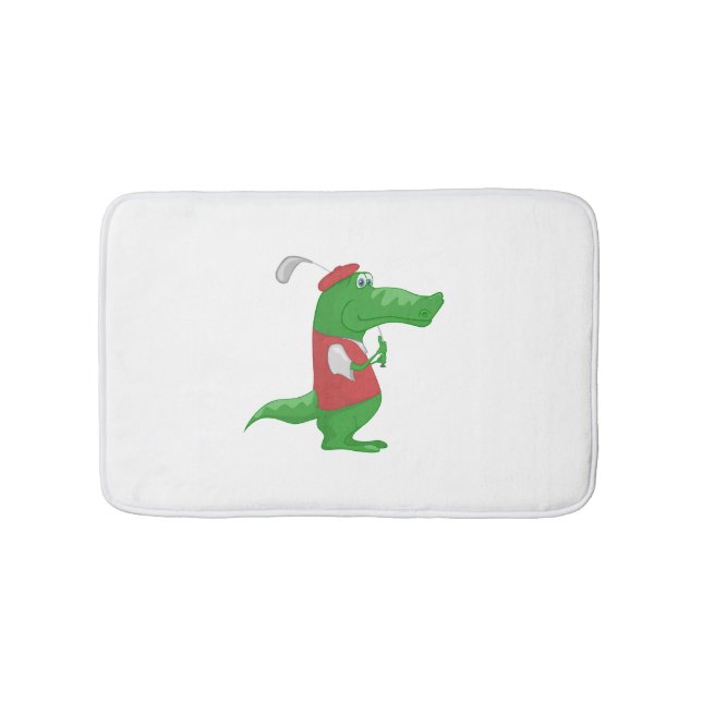 Tapis De Bain Crocodile jouant de dessin animé sur le golf (Devant)