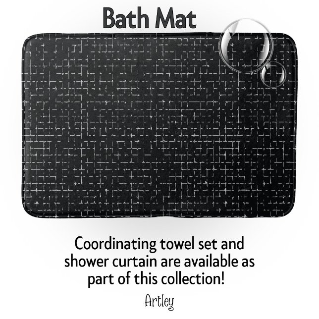Tapis de bain croisé croustillant noir et gris (Créateur téléchargé)