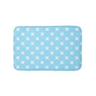 Tapis De Bain Croix blanche sur le bleu bébé