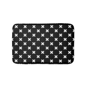 Tapis De Bain Croix blanche sur le noir