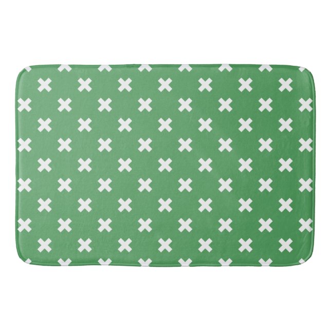 Tapis De Bain Croix blanche sur le vert (Devant)