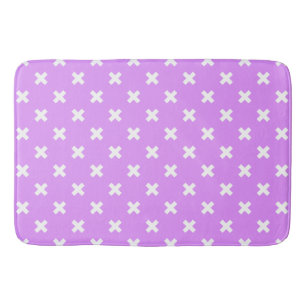 Tapis De Bain Croix blanches sur lilas