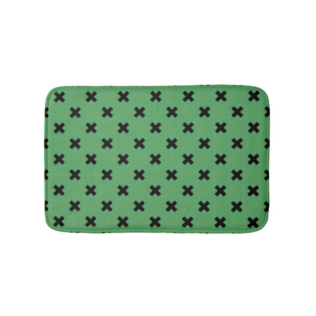Tapis De Bain Croix noire sur le vert (Devant)