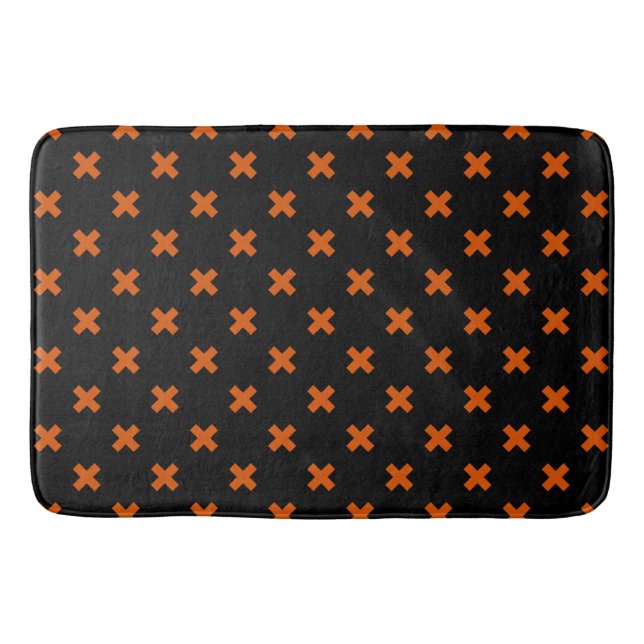 Tapis De Bain Croix orange sur le noir (Devant)