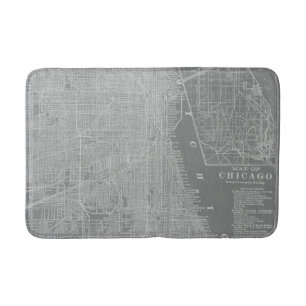 Tapis De Bain Croquis de la carte de Chicago City