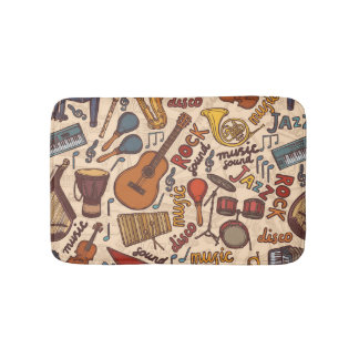 Tapis De Bain Croquis Musical : Colorful Vintage sans couture.