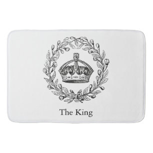 Tapis De Bain Crown du Roi gravé par cru et guirlande de laurie