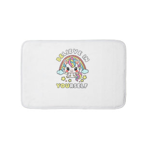 Tapis De Bain Croyez-Vous En Vous-Même Unicorn Message Positif