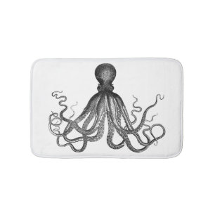Tapis De Bain Cru nautique antique Kraken de poulpe de Steampunk