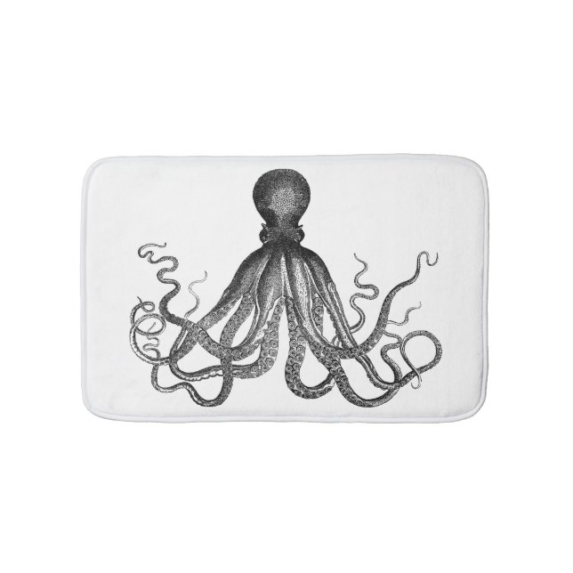 Tapis De Bain Cru nautique antique Kraken de poulpe de Steampunk (Devant)