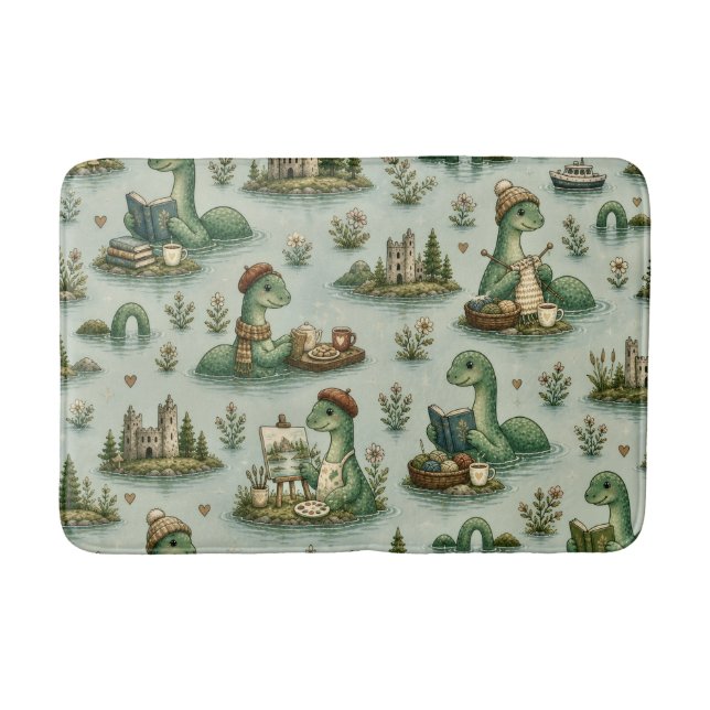 Tapis De Bain Cryptides confortables Nessie Monstre du Loch Ness (Devant)