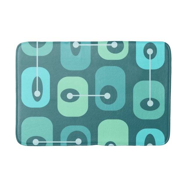 Tapis De Bain Cubes Squishy Abstraits Turquoise (Devant)
