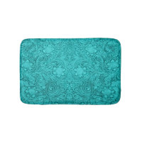 Cuir en daim bleu turquoise Texture Florale