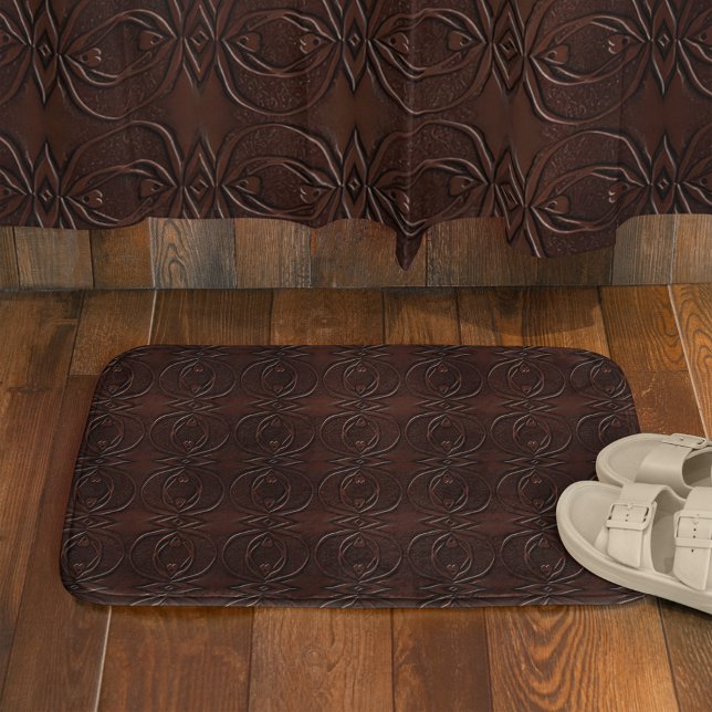 Tapis De Bain Cuir sculpté look Brown Motif sans couture (Créateur téléchargé)