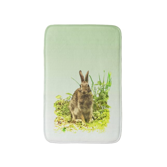 Tapis De Bain Cuisine lapin lapin lapin vert herbe mat Brown (Devant (Vertical))