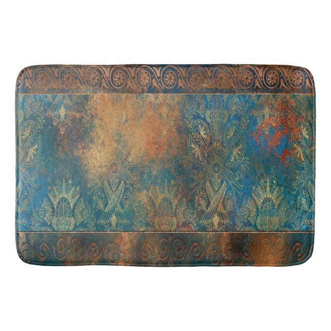 Tapis De Bain Cuivre sarcelle Patine turquoise (Devant)