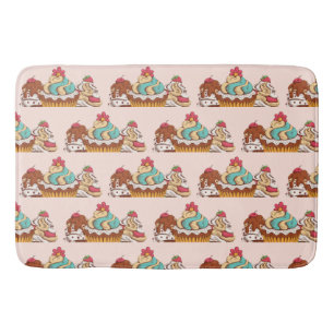 Tapis De Bain Cupcakes style rétro Sweet Dessert Motif