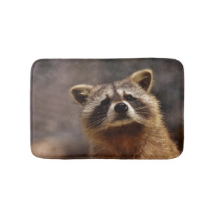 Tapis De Bain Curieux Photo Raccoon