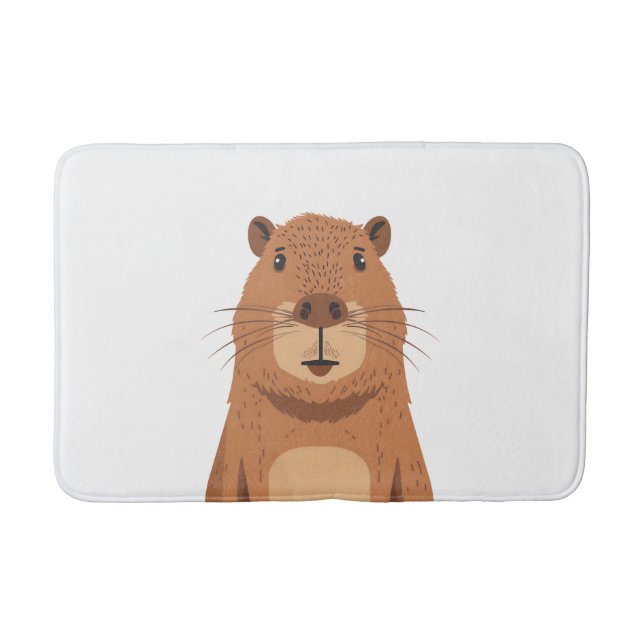 Tapis De Bain Curieux portrait Capybara (Devant)