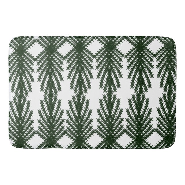 Tapis De Bain Custom Forest Green Pine Tree Abstract Pattern (Devant)
