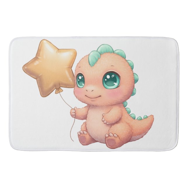 Tapis De Bain Cute Baby Dinosaur Holding Star Balloon (Devant)