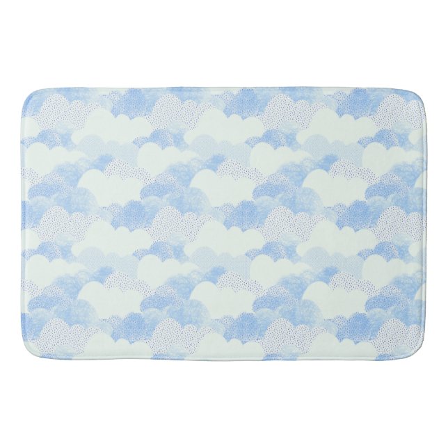 Tapis De Bain Cute Blue Cloudy Sky Abstrait Motif (Devant)
