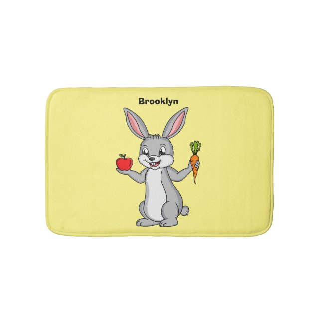 Tapis De Bain Cute bunny rabbit with vegetables (Devant)