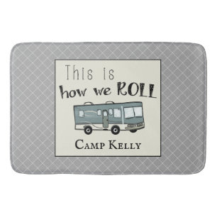 Tapis De Bain Cute Camping RV "This is We Roll" Personnalisé