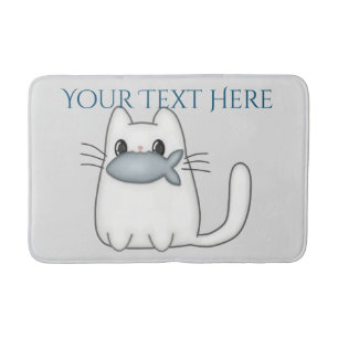 Tapis De Bain Cute chat avec poisson Prix