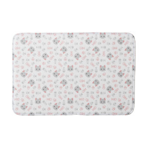 Tapis De Bain Cute chat et os de poisson