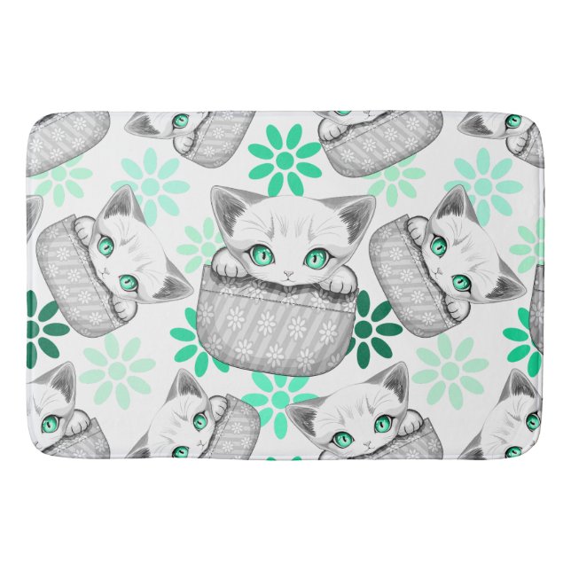 Tapis De Bain Cute de chat et pointe joueuse à partir d'une poch (Devant)