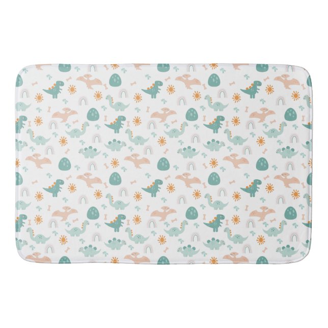 Tapis De Bain Cute Dino Aventure Motif enfants Salle de bain Déc (Devant)