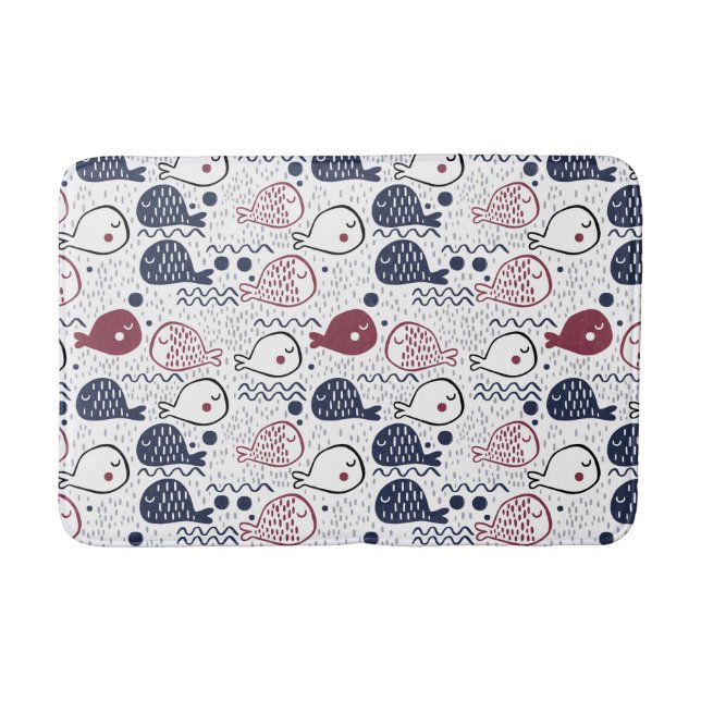 Tapis De Bain Cute Fish Motif nattes (Devant)