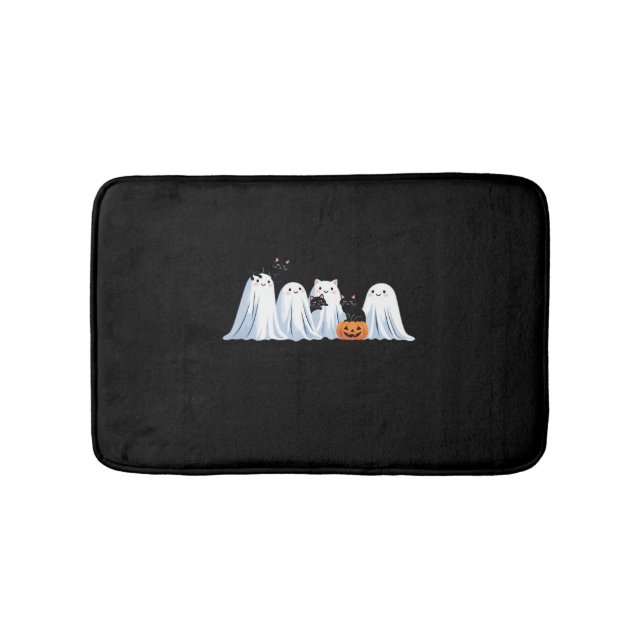 Tapis De Bain Cute Ghosts and Black Cats Halloween - Mer Éffraya (Devant)