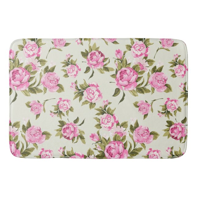 Tapis De Bain Cute Girl rose et violet Rose provençal (Devant)