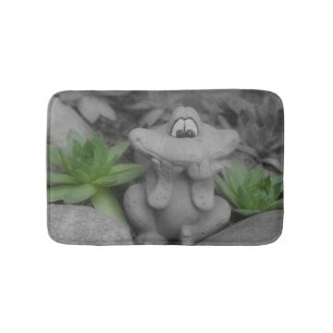 Tapis De Bain Cute Grenouille De Jardin Et Succulents