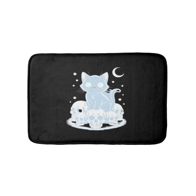 Tapis De Bain Cute Halloween Kitten Chat Gothique Esthétique Ess (Devant)