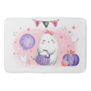 Tapis De Bain Cute Halloween Petit Boo Girl Ghost Mat de bain