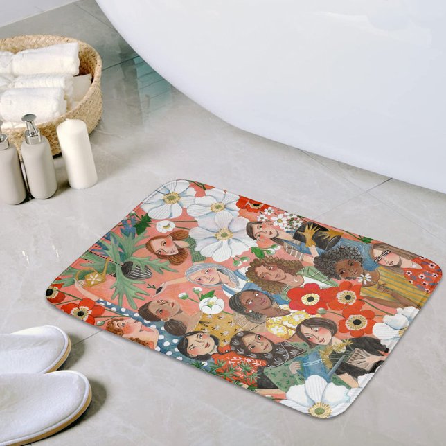 Tapis De Bain Cute International Women's Day Floral (Créateur téléchargé)